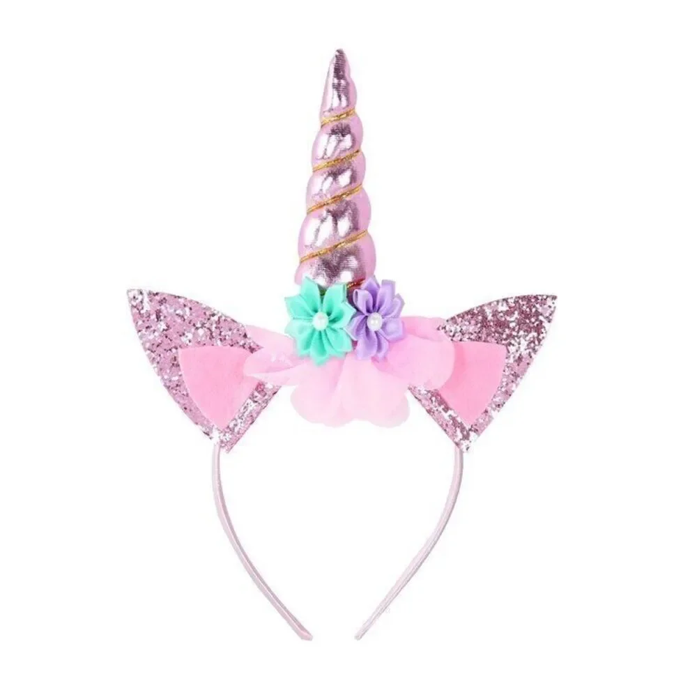 kids Unicorn Headband Halloween Hair Accessories Birthday Girl Hairband set of 4